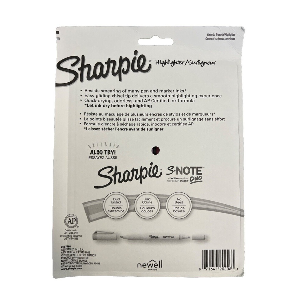 Pastel Sharpie Highlighters Smear Guard, 6 Count‎ - Picture 2 of 2